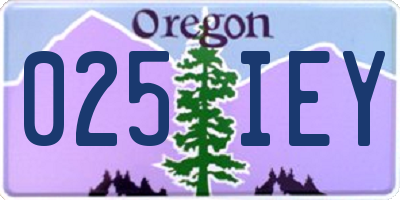 OR license plate 025IEY