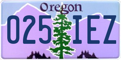 OR license plate 025IEZ