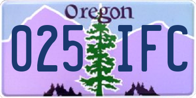 OR license plate 025IFC