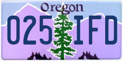 OR license plate 025IFD
