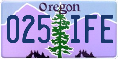 OR license plate 025IFE