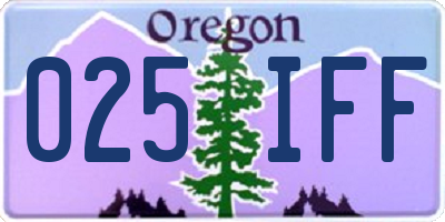 OR license plate 025IFF