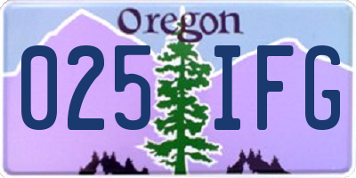 OR license plate 025IFG