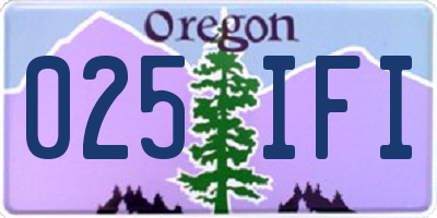 OR license plate 025IFI