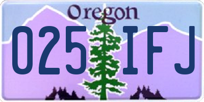 OR license plate 025IFJ