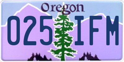 OR license plate 025IFM