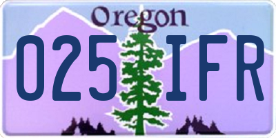 OR license plate 025IFR