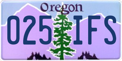 OR license plate 025IFS