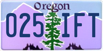OR license plate 025IFT
