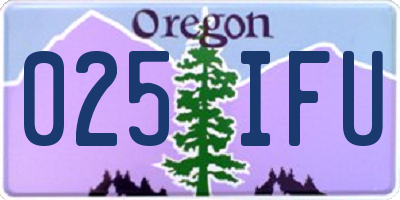 OR license plate 025IFU
