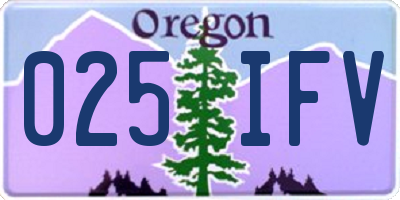 OR license plate 025IFV