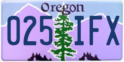 OR license plate 025IFX