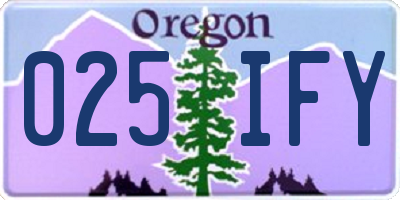 OR license plate 025IFY