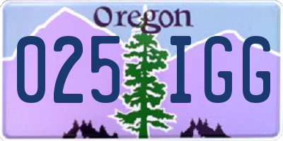 OR license plate 025IGG