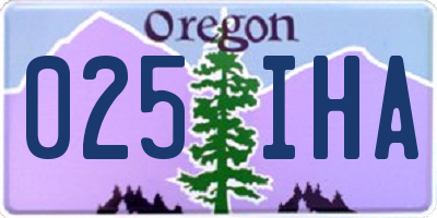 OR license plate 025IHA