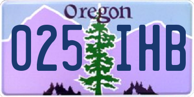 OR license plate 025IHB