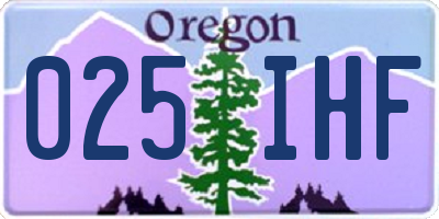 OR license plate 025IHF