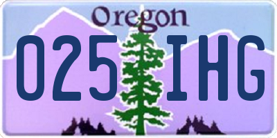 OR license plate 025IHG