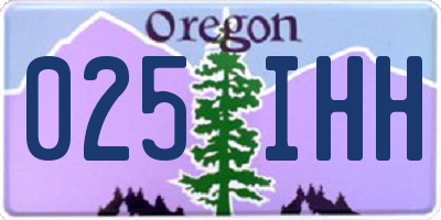 OR license plate 025IHH