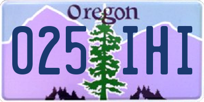 OR license plate 025IHI