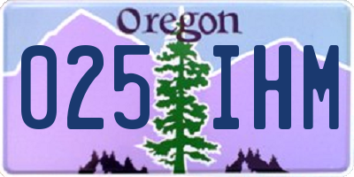 OR license plate 025IHM