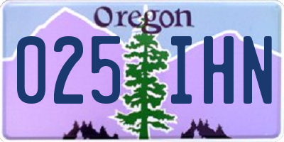 OR license plate 025IHN