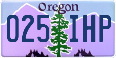 OR license plate 025IHP