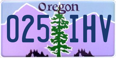 OR license plate 025IHV
