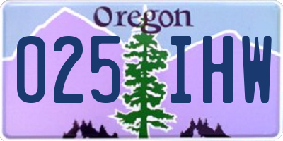OR license plate 025IHW