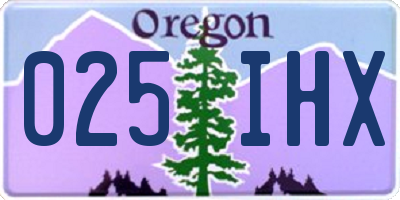 OR license plate 025IHX