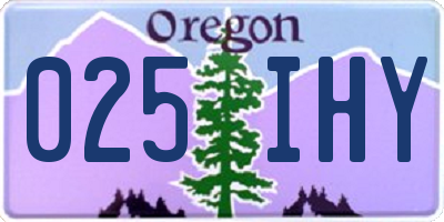 OR license plate 025IHY