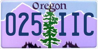 OR license plate 025IIC