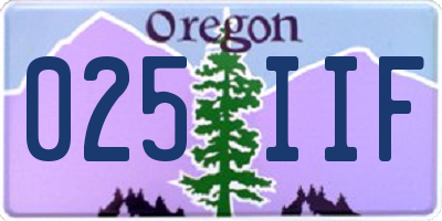 OR license plate 025IIF