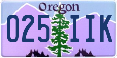 OR license plate 025IIK