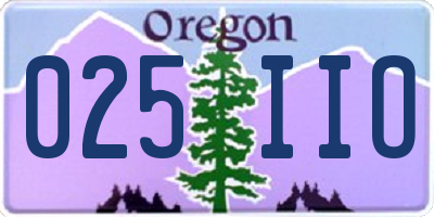 OR license plate 025IIO