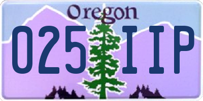 OR license plate 025IIP