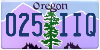 OR license plate 025IIQ