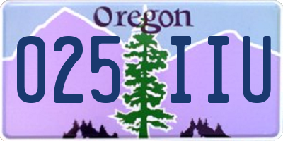 OR license plate 025IIU
