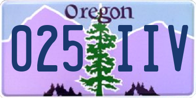 OR license plate 025IIV