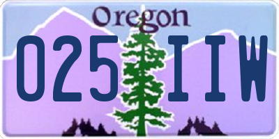 OR license plate 025IIW
