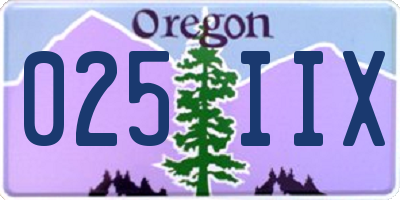 OR license plate 025IIX