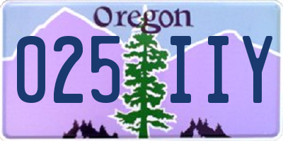 OR license plate 025IIY