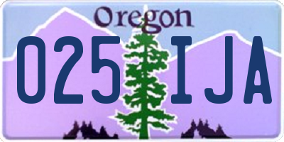 OR license plate 025IJA