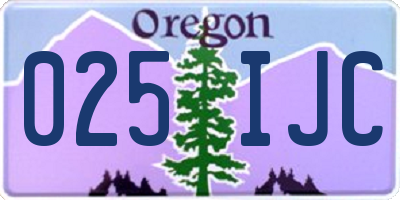 OR license plate 025IJC
