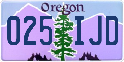 OR license plate 025IJD