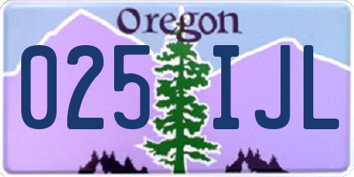 OR license plate 025IJL