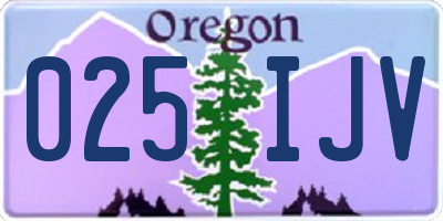 OR license plate 025IJV