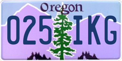 OR license plate 025IKG