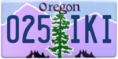 OR license plate 025IKI