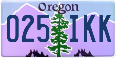 OR license plate 025IKK